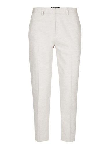 Topman Mens Brown Oatmeal Marl Skinny Fit Suit Pants