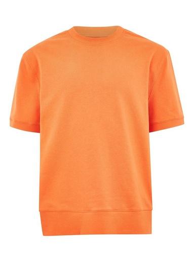 Topman Mens Orange Short Sleeve Sweatshirt