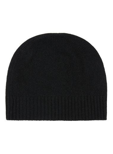 Topman Mens Selected Homme Black Beanie Hat Containing Cashmere
