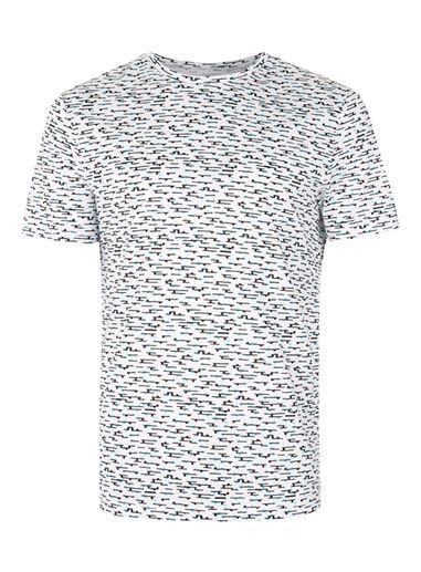 Topman Mens Grey Mini Geo Print Slim Fit T-shirt