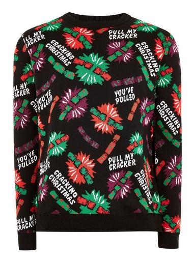 Topman Mens Multi Christmas Pull My Cracker Jumper
