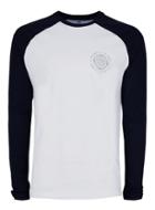 Topman Mens White Printed Raglan Long Sleeve T-shirt