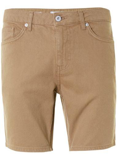 Topman Mens Tan Slim Denim Shorts