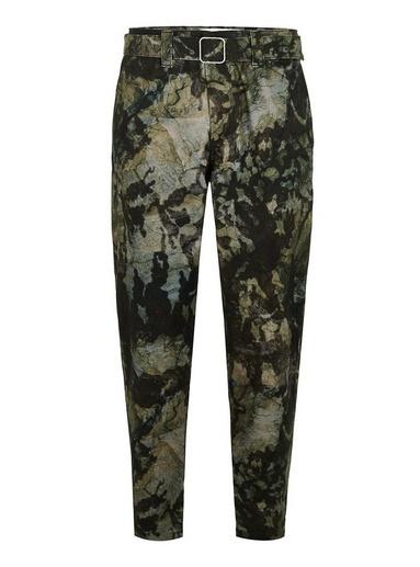 Topman Mens Khaki Camouflage Tapered Pants
