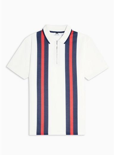 Topman Mens Cream Ecru Pique Bowling Polo