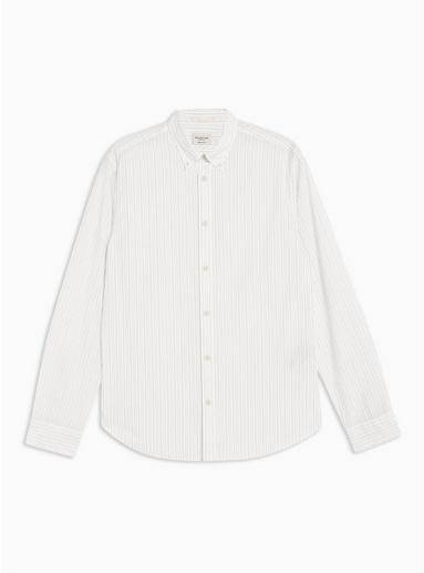 Selected Homme Mens Cream Selected Homme Stripe Shirt