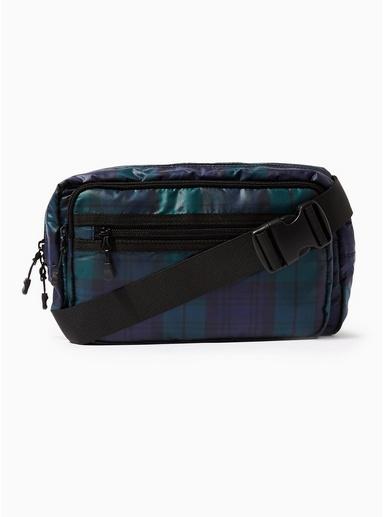 Topman Mens Multi Black Watch Nylon Cross Body Bag
