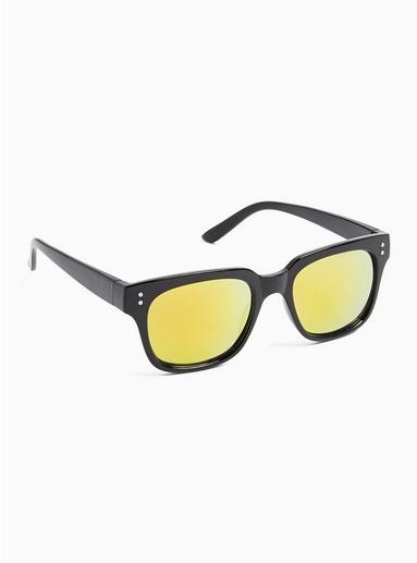 Topman Mens Black Shiny Sunglasses