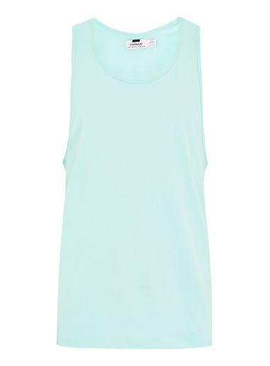 Topman Mens Aqua Blue Slim Vest