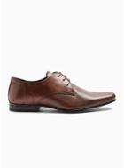 Topman Mens Brown Leather Bright Emboss Shoes