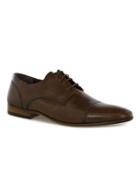 Topman Mens Brown Leather Lace Toecap Shoes