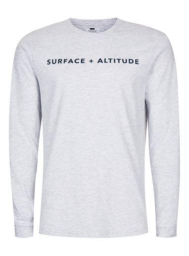 Topman Mens White Gray Altitude Print Long Sleeve T-shirt