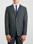 Topman Mens Mid Grey New Fit Grey Slim Suit Jacket