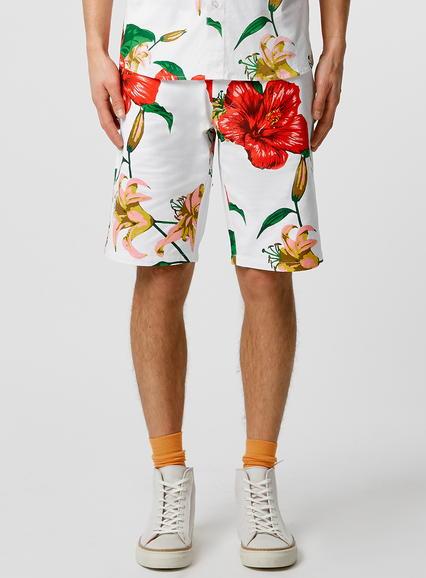 Topman Mens Hero's Heroine Red Hibiscus Print Shorts*