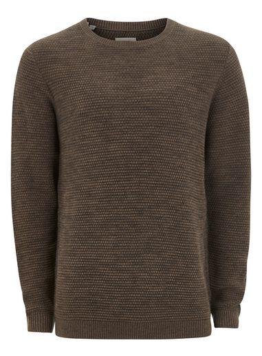 Topman Mens Selected Homme Brown Vince Bubble' Sweater