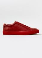 Topman Mens Red Leather Trainers