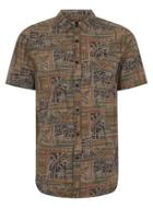 Topman Mens Burnt Orange Print Shirt
