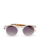 Topman Mens White Clear Round Frosted Sunglasses