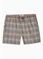 Topman Mens Green Orange Check Pull On Shorts