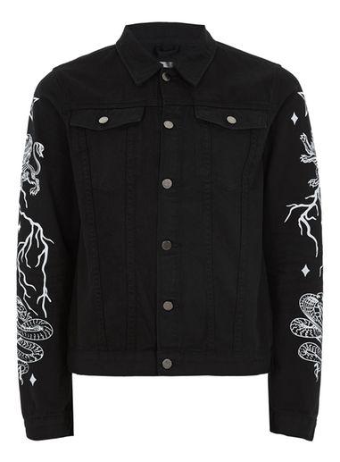 Topman Mens Criminal Damage Black 'pyramid' Jacket