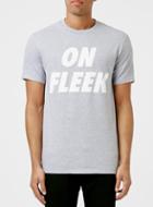 Topman Mens Mid Grey Grey On Fleek Slogan T-shirt