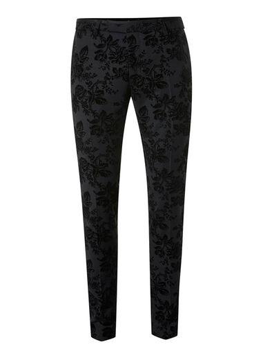 Topman Mens Noose & Monkey Grey Textured Floral Print Suit Pants