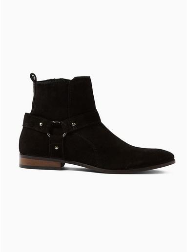 Topman Mens Black 'brook' Harness Boots