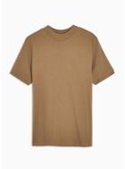 Topman Mens Brown Turtle Neck T-shirt