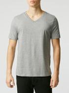 Topman Mens Mid Grey Grey V Neck Slim Fit T-shirt