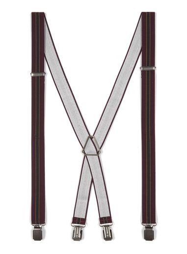 Topman Mens Red Burgundy Tipped Suspenders