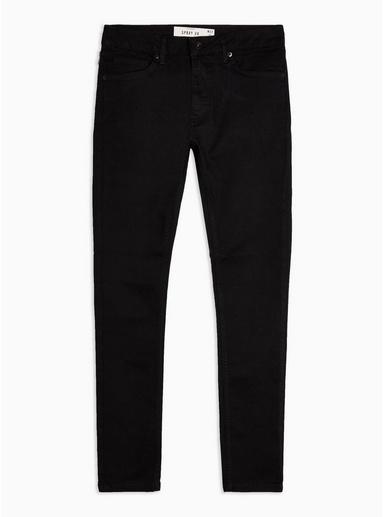 Topman Mens Black Spray On Jeans With Chain