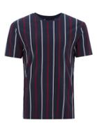Topman Mens Navy Slim Vertical Stripe T-shirt