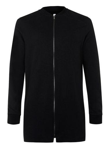 Topman Mens Black Longline Bomber Jacket