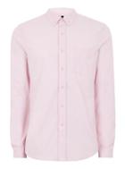 Topman Mens Light Pink Muscle Fit Oxford Long Sleeve Shirt