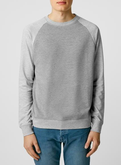 Topman Mens Mid Grey Grey Marl Raglan Sweater