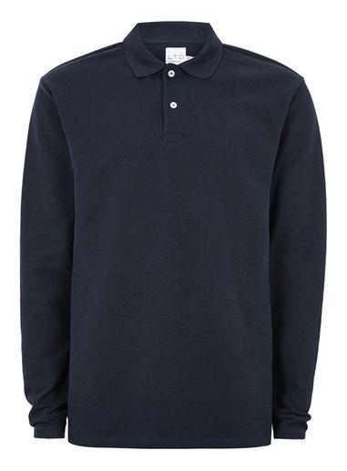 Topman Mens Ltd Navy Long Sleeve Polo