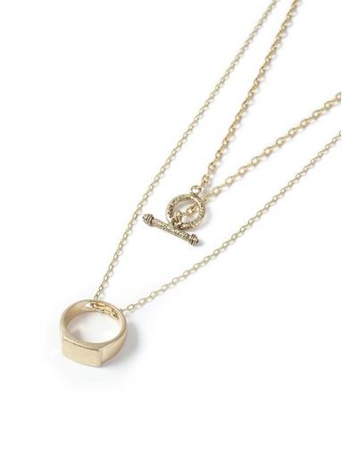 Topman Mens Gold Ring Necklace*
