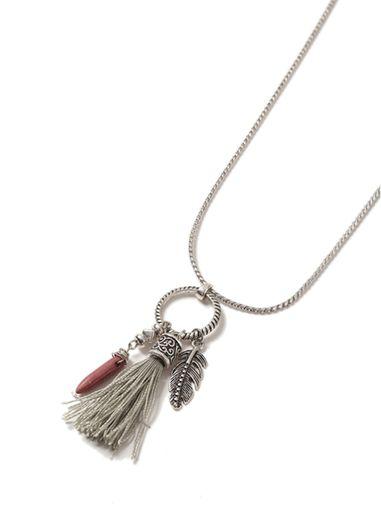 Topman Mens Silver Look Cluster Tassel Necklace*