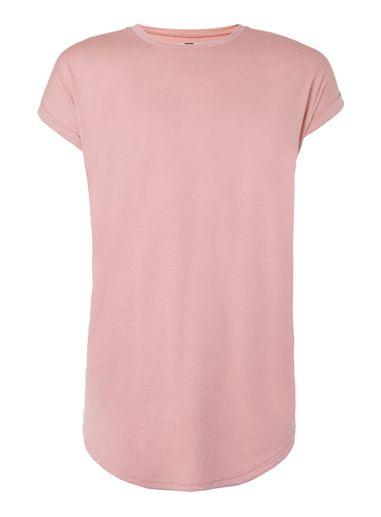 Topman Mens Pink Drop Shoulder Longline T-shirt