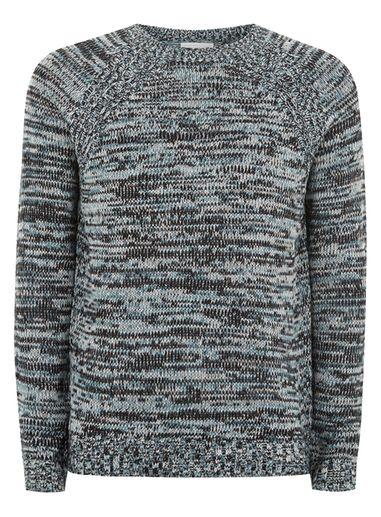 Topman Mens Blue Chunky Twist Sweater