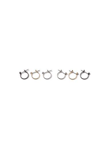 Topman Mens Silver Hoop Earrings Pack*