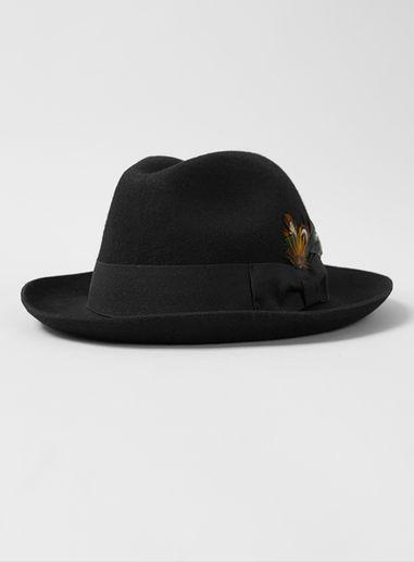 Topman Mens Black Trilby