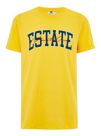 Topman Mens Yellow 'estate' T-shirt
