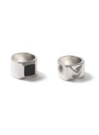Topman Mens Gold Silver Look Square Ring Pack*