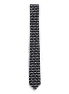 Topman Mens Black And White Shark Print Tie