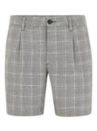 Topman Mens Multi Gray And Pink Check Pleated Shorts