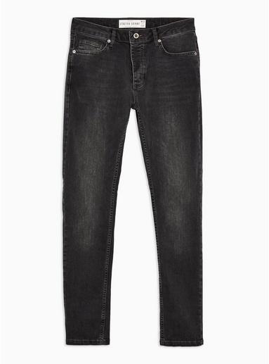 Topman Mens Wash Black Stretch Skinny Jeans
