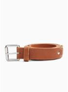 Topman Mens Brown Tan Leather Woven Belt