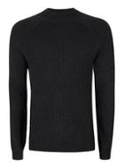 Topman Mens Premium Grey Lambswool Blend Turtle Neck Ribbed Sweater