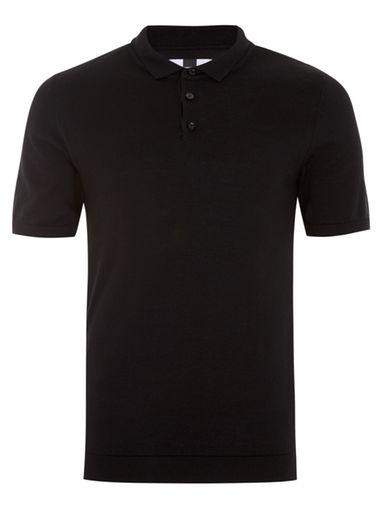 Topman Mens Black Muscle Fit Polo